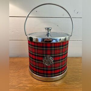 VINTAGE TARTAN ICE BUCKET WITH CREST